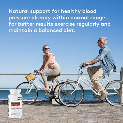 Youth & Tonic Natural Blood Pressure Support Supplement w/Hawthorn Hibiscus & High Potency Diuretic Herbs & Vitamins for Water Retention | 30 BP Capsules to Maintain a Good Health | Women & Men