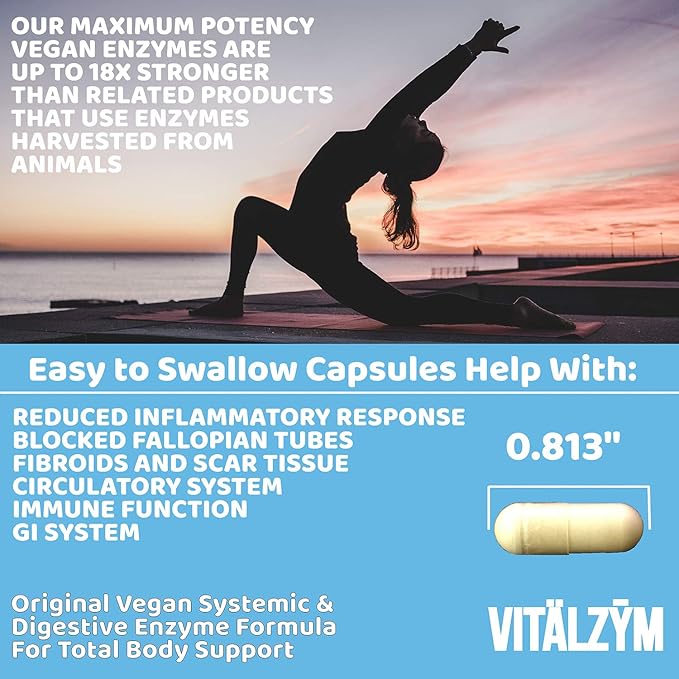 Original Proteolytic Systemic Digestive Enzyme Formula Serrapeptase Source | Immune and Joint Support Increase Blood Flow Cardio Function | Healthy Men Women (450 Capsules)