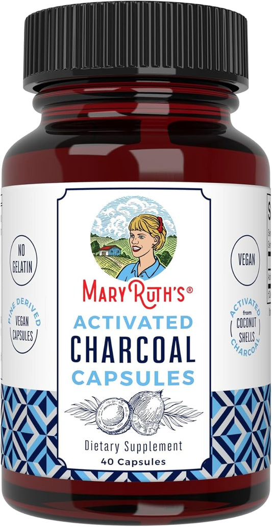 Activated Charcoal by MaryRuth's | Activated Charcoal Capsules | Substance Adsorption | Derived from Coconut Shells | Vegan Capsules from Pine Trees | Non-GMO | Gluten Free | 40 Count