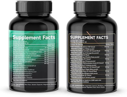 Sea Moss and shilajit Bundle 120 Capsules, with Seamoss, Black Seed Oil, Ashwagandha, Ginger, Burdock Root, Turmeric, Black Pepper Healthcare Dietary, All-in-One Multivitamin Combo Black Seed Oil