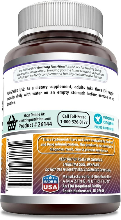 Amazing Formulas L-Ornithine 1500 Mg Per Serving Veggie Capsules Supplement | Non-GMO | Gluten Free | Made in USA (120 Count)