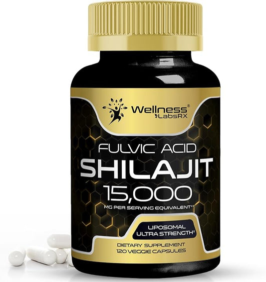 Himalayan Shilajit Capsules for Men 120 Count - 1500mg - Shilajit for Men, Pure Shilajeet for Women with Naturally Occuring Fulvic Acid - Shilajet Supplement for Enhanced Energy and Immune Support