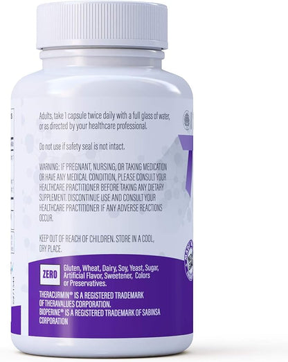 Theracurmin BID 300mg (Nano Curcumin 90mg per Cap.) [[600mg per Serving]] - Now w/Ginger & Bioperine (60ct Bottle)
