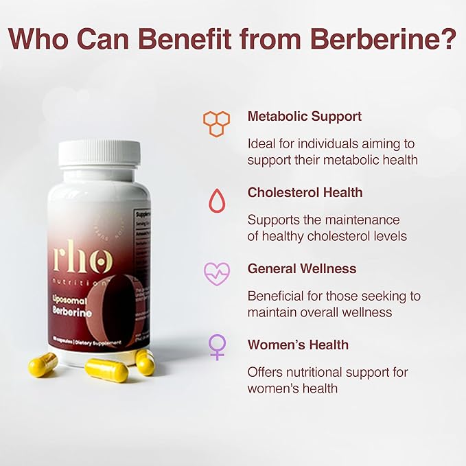 Liposomal Berberine Capsules - Ultra High Absorption Supplement – Supports Immune Function, Gut Health and Metabolic and Cardiovascular Health (60 Capsules)