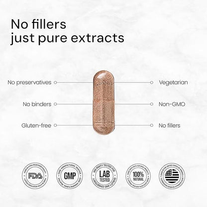 ACEWORKZ 10 Mushroom Complex Supplement - Lions Mane, Reishi and Cordyceps & More - Nootropic for Brain Health, Memory & Focus - Immunity & Energy (90 Capsules)