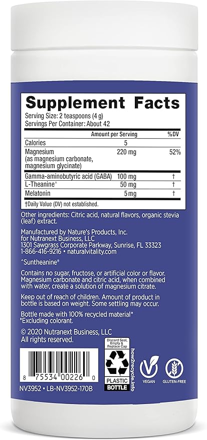 Natural Vitality Natural Calm Specifics CALMFUL SLEEP (Mixed Berry Flavor) 6 ounces