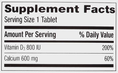 Caltrate 600 Plus D3 Calcium and Vitamin D Supplement Tablets, Bone Health Supplements for Adults - 60 Count (Pack of 4)