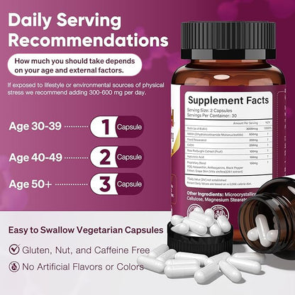 11-in-1 NMNH (Dihydronicotinamide Mononucleotide), 600mg per Serving, NAD+ Supplement with Resveratrol, CoQ10 to Support NAD+ Levels, NMNH Supplement for Anti-Aging, 60 Count, 30 Day Supply