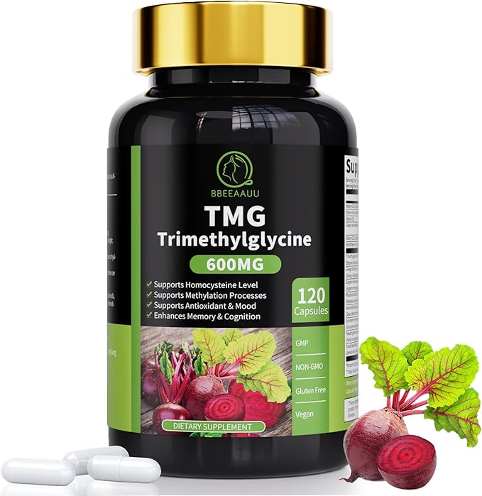 (2 Pack) TMG (Trimethylglycine) Supplement Liquid Drops & TMG (Trimethylglycine) Supplement Capsules