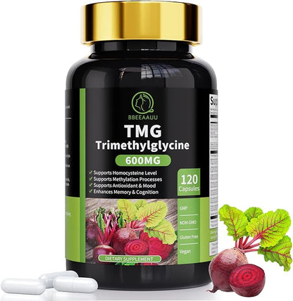 (2 Pack) TMG (Trimethylglycine) Supplement Liquid Drops & TMG (Trimethylglycine) Supplement Capsules