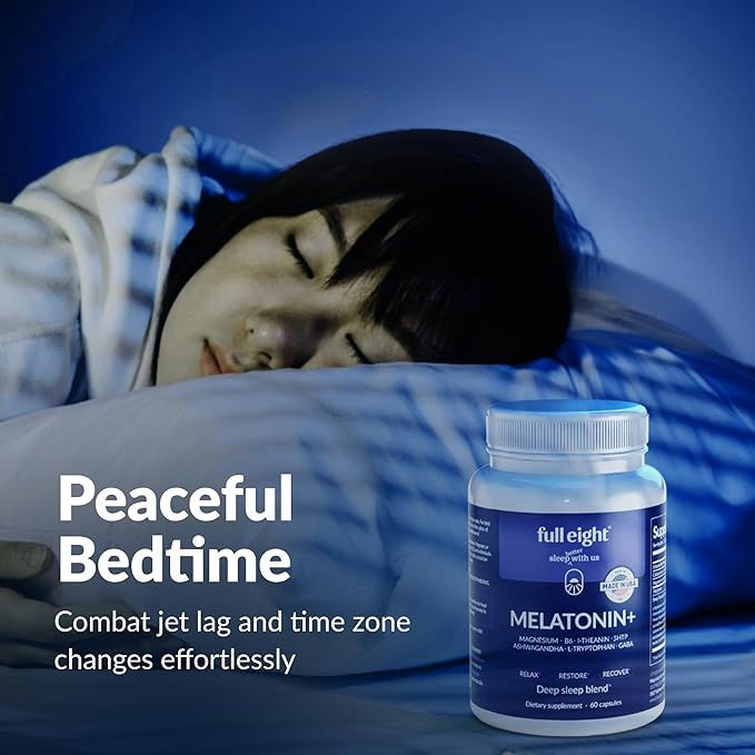 Melatonin+ Fast Dissolve Melatonin Supplements 10mg – Sleep Aid for Adults, Natural Sleep Support, Magnesium, B6, L-Theanine, 5-HTP, Ashwagandha, L-Tryptophan, GABA, 60 Capsules