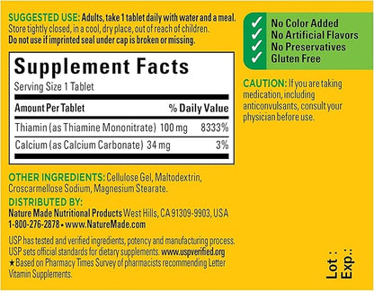 Nature Made B1 100 Mg 100 Count (5 Pack)