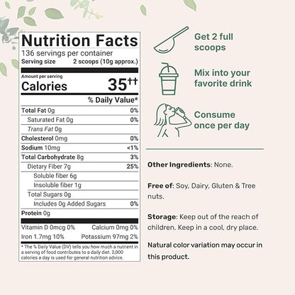 Micro Ingredients Organic Whole Psyllium Husks, 3lbs | Daily Soluble Fiber Supplement | India Origin | Natural Prebiotics & Probiotics | Supports Digestive Health | Non-GMO, Keto Friendly, Unflavored