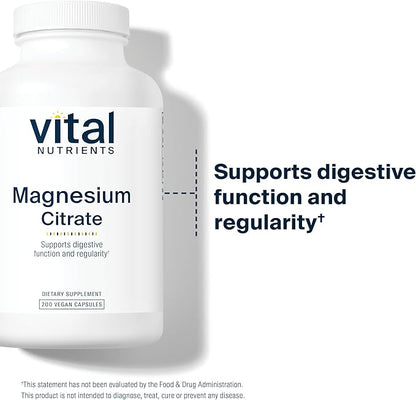 Vital Nutrients Magnesium Citrate 150mg | Promotes Relaxation | Supports Sleep, Bone, Heart, Muscle, Kidney, & Nerve Health* | Vegan Supplement | Gluten, Dairy, Soy Free | 200 Capsules