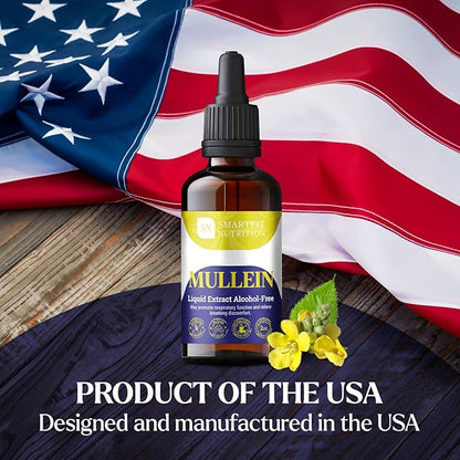 Mullein Leaf Extract - Mullein Drops - Lung Cleanse - Supplement for Respiratory System Support & Healthy Mucous Membranes - Verbascum Densiflorum - 2 oz