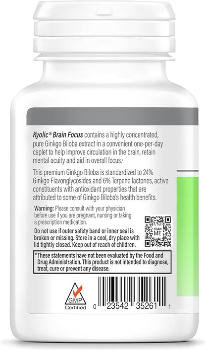 Kyolic Specialty Series, Brain Focus, Mental Acuity & Focus, 60 Caplets