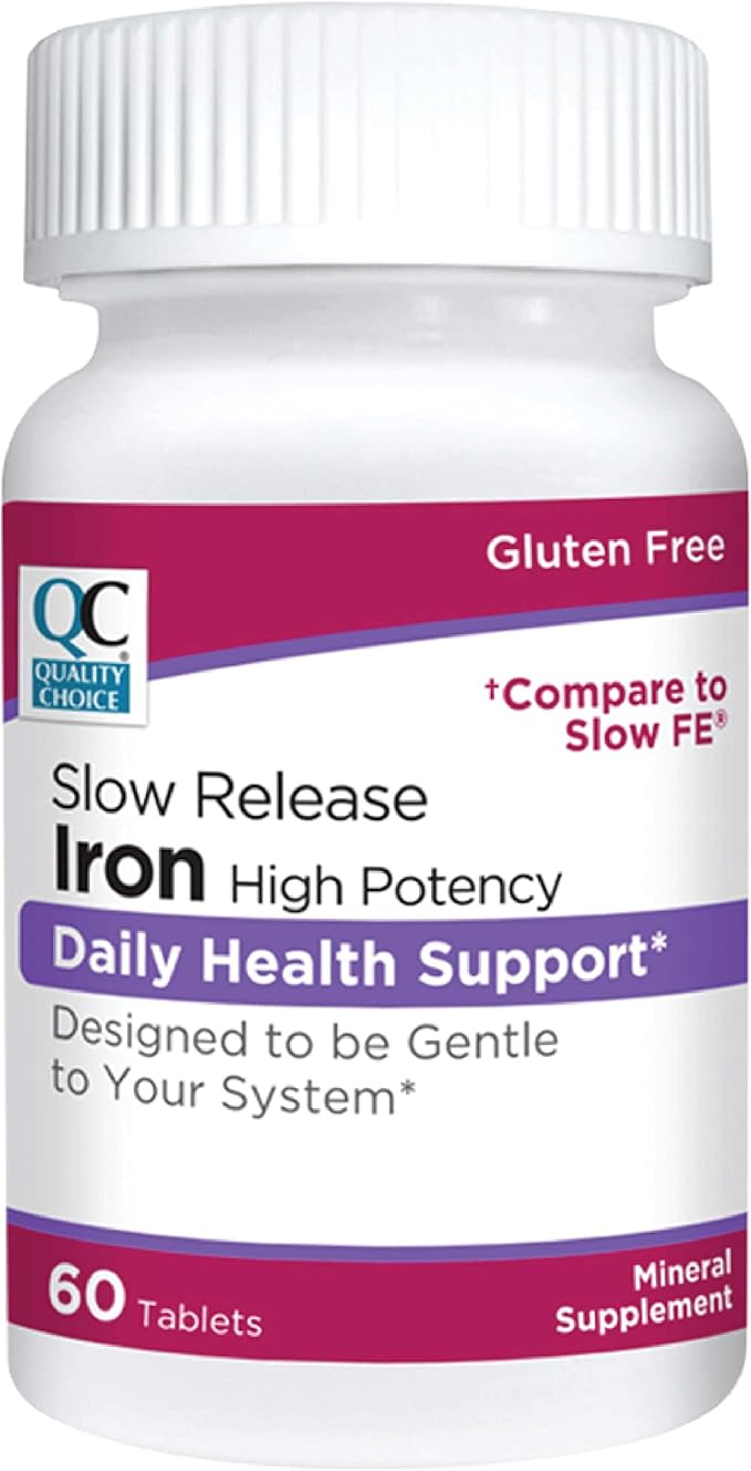 Quality Choice Iron High Potency Slow Release Tablets, 45mg, 60 Tabets Each