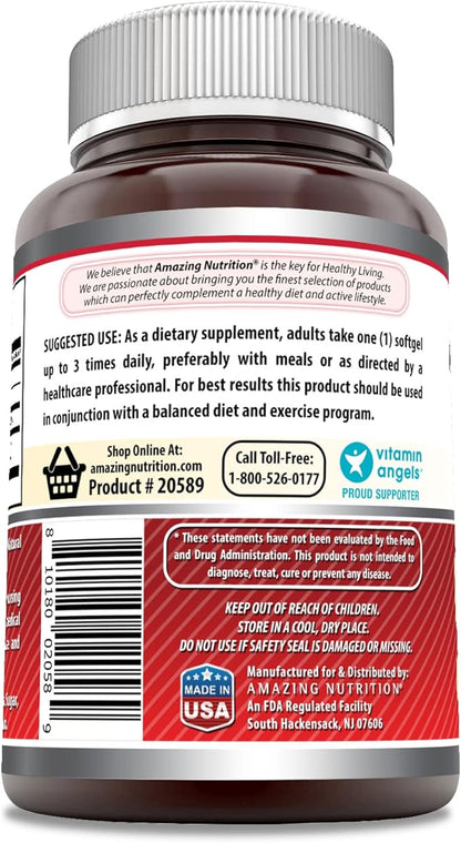 Amazing Formulas CLA 1000mg 120 Softgels Supplements | Conjugated Linoleic Acid | Non-GMO | Gluten Free