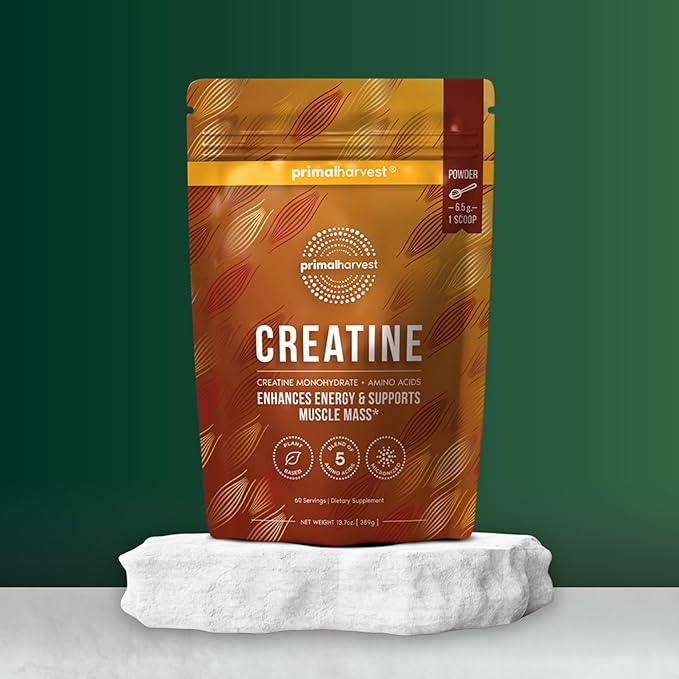 Primal Harvest Creatine Powder Supplement for Men and Women's Fitness, Workouts, and Muscle Growth, to Help Promote Recovery, Strength, Energy, and Endurance (2)