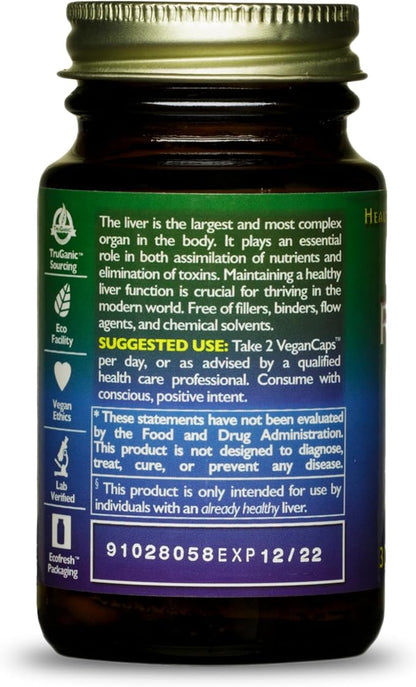 HealthForce SuperFoods Liver Rescue - Natural Liver Cleanse - with Milk Thistle & Dandelion Root - Gluten-Free & Vegan - 30 Capsules