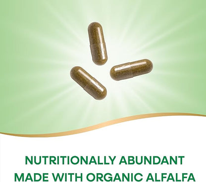 Nature's Way Alfalfa, Made With Organic Alfalfa, 1,215 mg per 3-capsule serving, Alfalfa Herbal Capsule, Gluten Free, Vegan, 100 Capsules (Packaging May Vary)