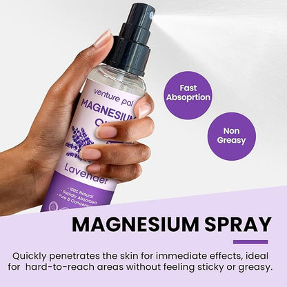 Venture Pal Magnesium Oil Spray Set,100% Pure Magnesium Oil Spray Big 8 oz