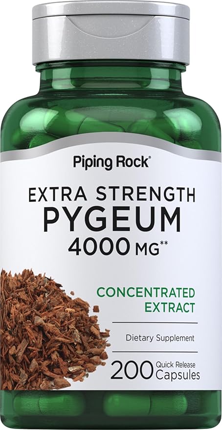 Piping Rock Pygeum Supplement 4000 mg | 200 Capsules | Pygeum Africanum Bark Extract | Extra Strength | Non-GMO, Gluten Free
