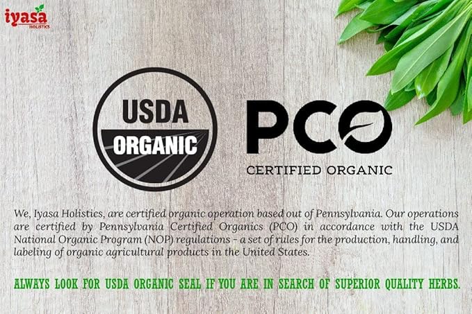 Organic Bacopa Powder (Brahmi Leaf), Certified Organic Ayurveda Superfood, Hair and Brain Tonic, Resealable Pouch of 8 oz