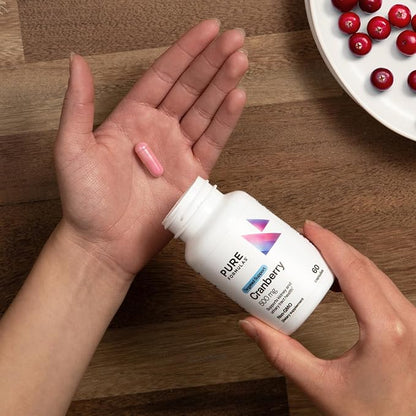 PureFormulas Cranberry 500 mg - Supports Kidney and Urinary Tract Health - Antioxidant Supplement for Immune Protection and Cellular Health - Cranberry Pills for Women & Men - Non-GMO - 60 Capsules