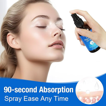 Magnesium Spray, Pure Magnesium Oil Spray for Feet, Organic Natural Ingredient in Glass Bottle, Easy to Absorb and Use