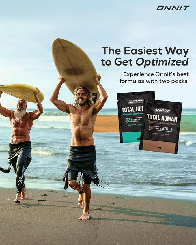 ONNIT Total Human Day and Night Vitamin Packs for Men and Women,Capsule, Adult Multivitamin, 30-Day Supply