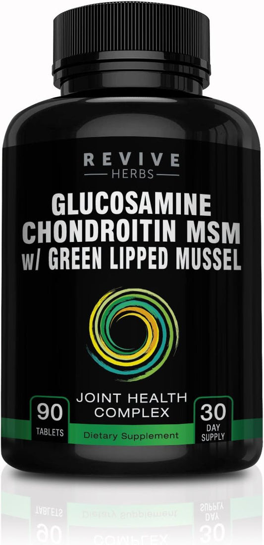 Glucosamine Chondroitin MSM with New Zealand Green-Lipped Mussel | Support Joint Flexibility, Connective Tissue, Cartilage Health