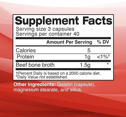 Dr. Kellyann Bone Broth Capsules | 500mg Collagen Per Serving | Supports Gut Health | Joint & Cartilage Repair | Skin Hair Nails | Fasting Support | Grass-Fed Beef | Digestive Wellness | 40 Servings