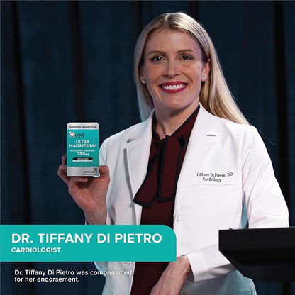 Qunol Magnesium Glycinate Complex, Gentle on Stomach, 250mg One Pill Dose, Superior-Absorption Magnesium, Nerve, Bone and Muscle Health Supplement, 90 Count (Pack of 1)