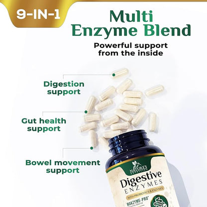 Digestive Enzymes with Probiotics - Probiotic Multi Enzymes with Probiotics and Prebiotics for Digestive Health and Bloating Relief for Women & Men, Daily Enzymes for Gut & Digestion - 120 Capsules