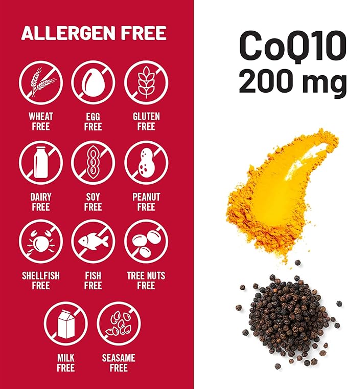 NatureWise CoQ10 200mg Softgels, High Potency Ubiquinone - Coenzyme Q10 Supplement - Antioxidant for Heart Health + Energy - Vegan, Non-GMO, Gluten-Free - 30 Count[1-Month Supply]