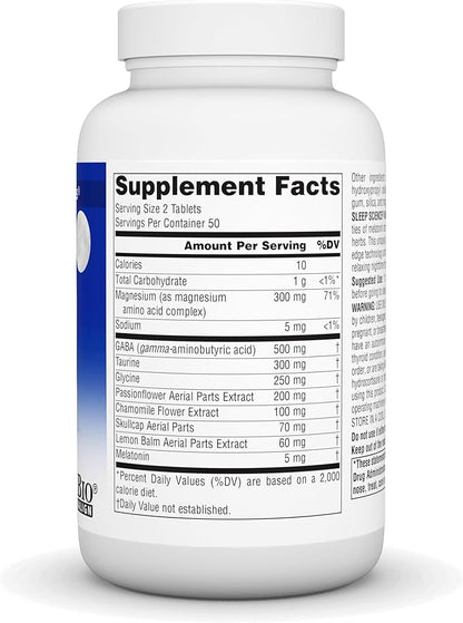 Source Naturals Sleep Science NightRest with Melatonin - BioAligned MultiNutrient & Herb Complex, for Rest & Relaxation Support* - 100 Tablets