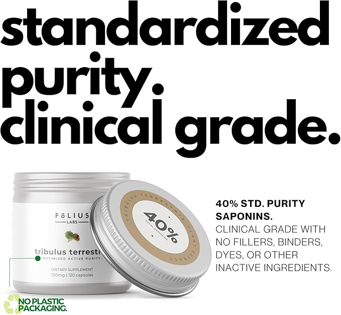 Tribulus Terrestris 750mg - Concentrated Natural Whole Plant Extract - 120 Capsules