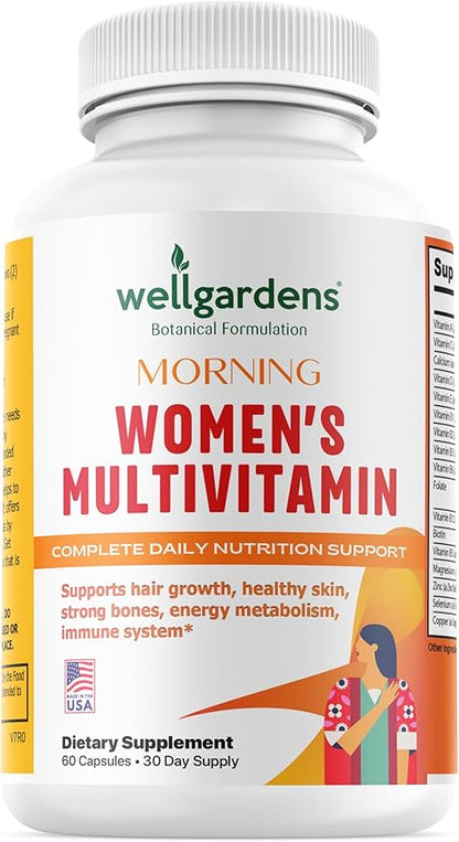 100% Pure Multivitamin for Women + Hair Growth Vitamins - Biotin, Vitamins, Minerals, Antioxidant Complex - Supports Hair Growth, Healthy Skin, Strong Bones, Immune System - Ages 18+ | 60 Capsules