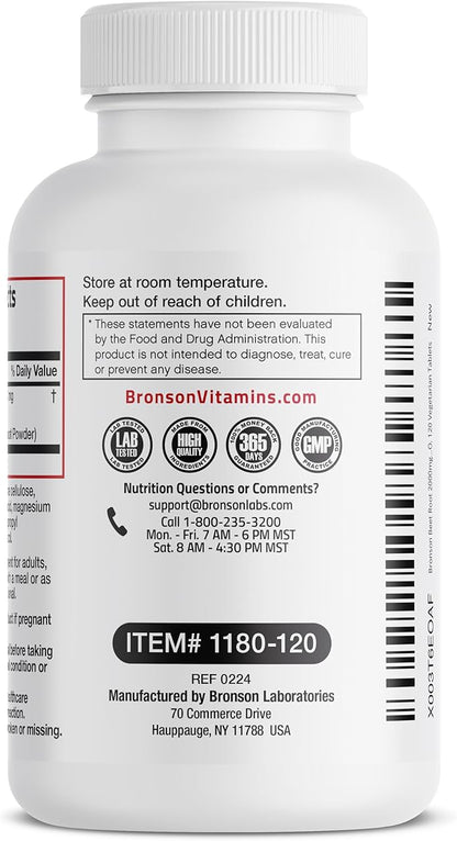 Bronson Beet Root Extra Strength, Non-GMO, 120 Vegetarian Tablets