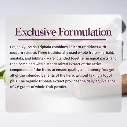 Dr. Chaudhary’s Prajna Ayurveda Triphala with Amla, Haritaki & Bibhitaki is a Rejuvenating Formula that is Traditionally used for Proper Digestion & Elimination, Vegan, Gluten-Free, Soy-Free, Organic