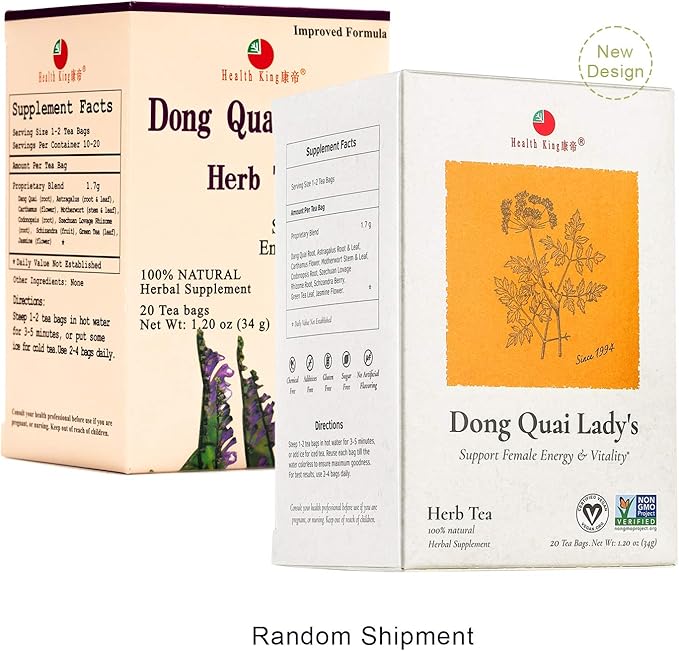 Health King Dong Quai Lady's Herb Tea, Teabags, 20 Count Box