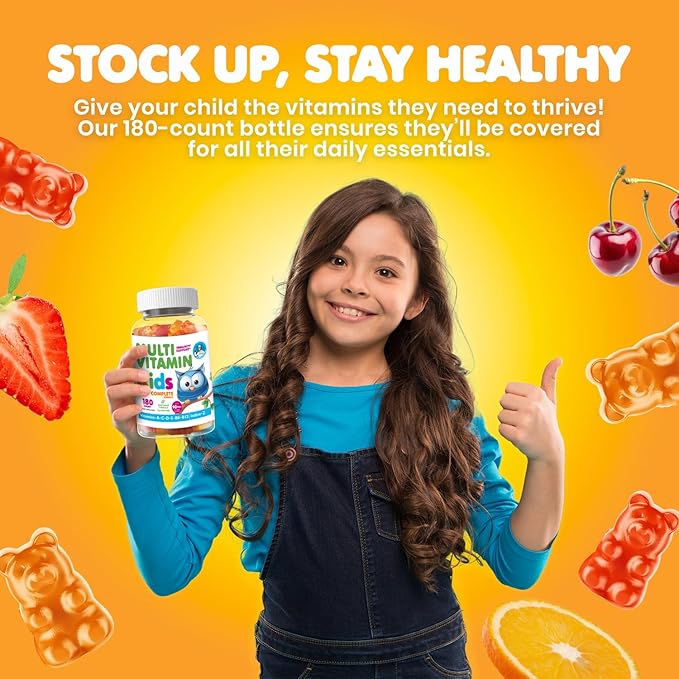 DR. MORITZ Kids Multivitamin Gummies - with Kids Vitamins A C D E B6 B12 Zinc & More- Complete Daily Support- Vegetarian & Non-GMO Multivitamins for Children (180 Count)