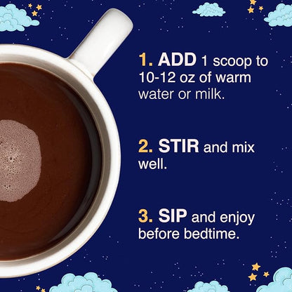 Natural Pre-Sleep Aid for Adults | Cocoa | Chamomile | Magnesium Glycinate 200mg | Vitamin B6 | Vitamin D | Gluten-Free | Zero Sugar | Non-Habit Forming | Sleep Support | 30-day Supply