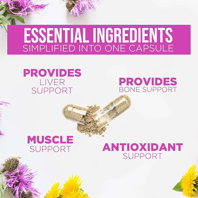 Milk Thistle Extract - Liver Cleanse Detox & Repair Formula with Dandelion Extract 1000mg - Herbal Liver Supplement - Nature's Milk Thistle w/Silymarin Marianum, Supports Liver Health - 120 Capsules