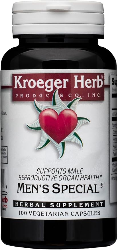 Kroeger Herb Products, Men’s Special, Saw Palmetto for Men Prostate Supplement, Prostate Support Supplement for Men, Urinary and Prostate Health, Non-GMO, Gluten Free, No Preservatives, Made in USA