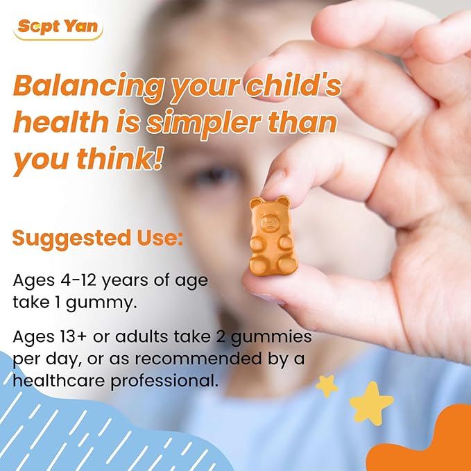 Kids Magnesium Gummies - Magnesium Glycinate Citrate Gummies Supplement for Kids & Adults with Vitamin B6, L-theanine - Calm Magnesium for Sleep Stress Relaxation Bones, Sugar Free Orange Flavor 60ct