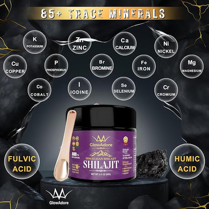 Shilajit Pure Himalayan Organic - 60g - Shilajit for Men - Shilajit for Women - Pure Shilajit - Tested for Safety - Himalayan shilajit - for Immune System Booster & Vitality - shilajit Resin