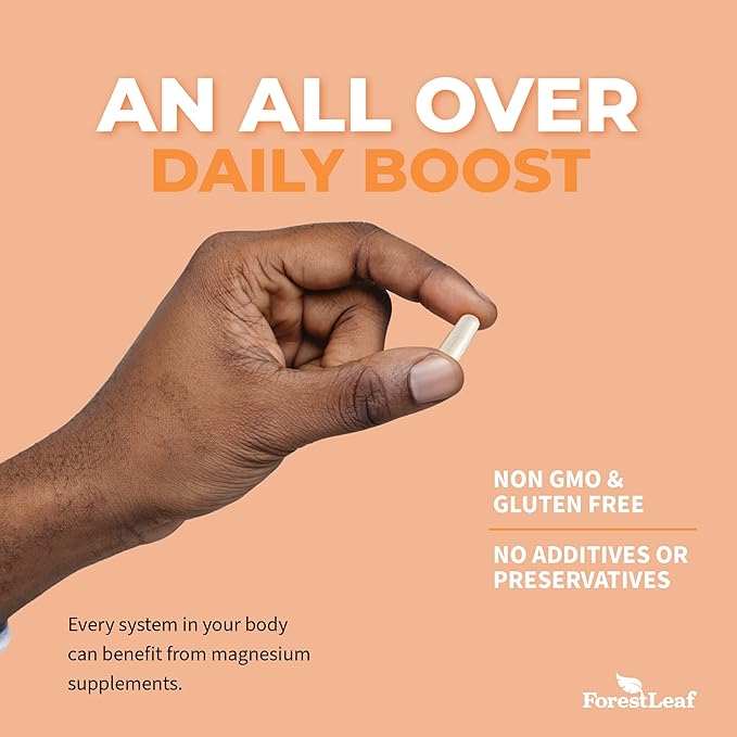 Pure Magnesium Glycinate 400mg Serving - High Absorption Magnesium Glycinate - Mag Bisglycinate for Stress, Bones, Muscles, Nerves, Relaxation & Heart Healt - 90 Capsules