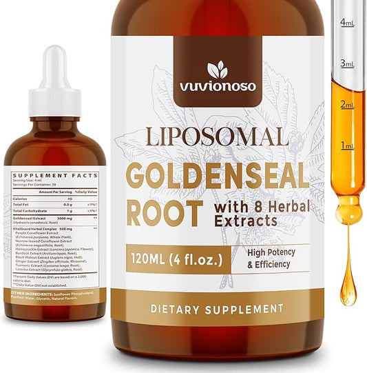 Goldenseal Root Extract 3000mg for Immune and Respiratory Wellness - Fast Absorbing | Sugar-Free | Vegan | 4 Fl Oz